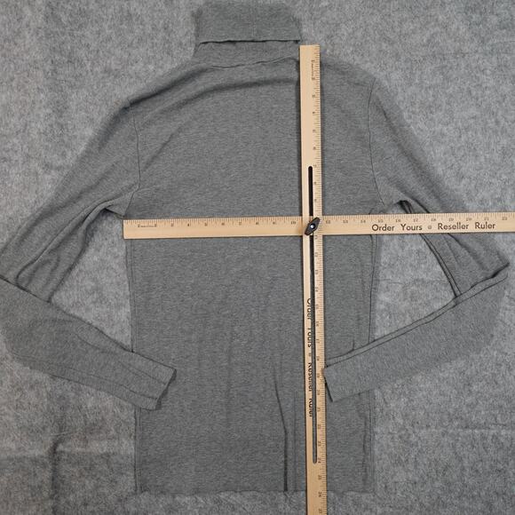 Ralph Lauren Top Womens Large Turtleneck Ribbed Stretch Gray Minimalist Casual - Picture 3 of 8